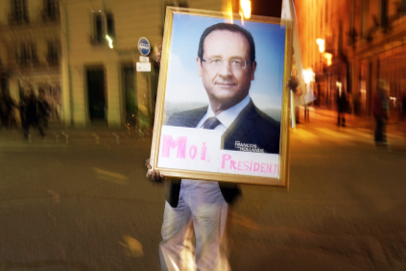 Celebration of François Hollande victory