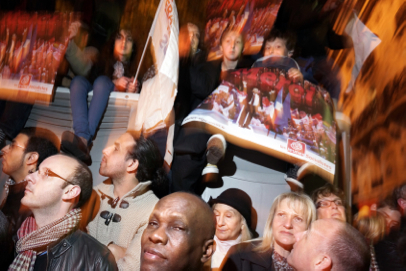 Celebration of François Hollande victory